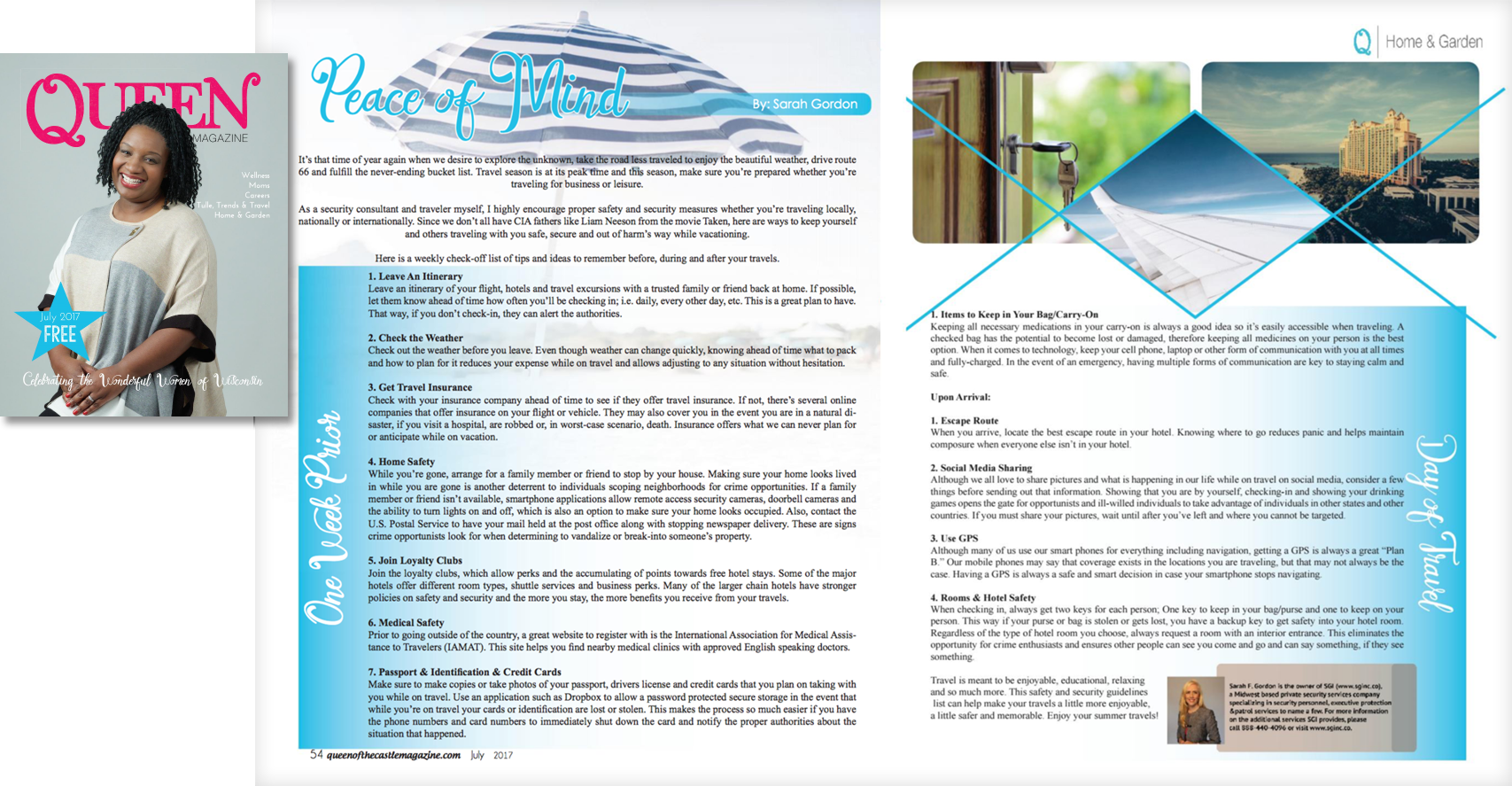 Cover and inside spread of Queen of the Castle Magazine