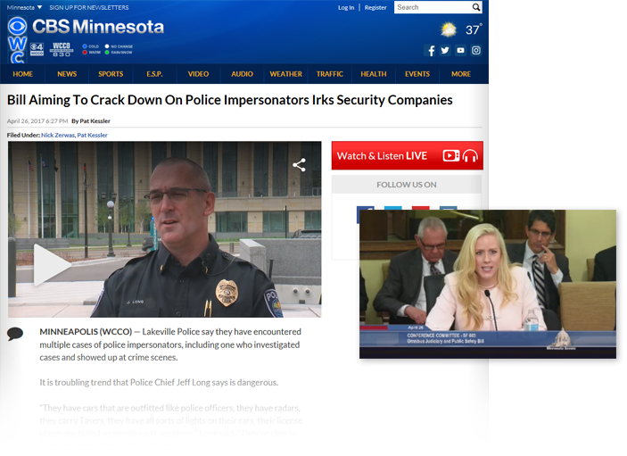 Screen shot of WCCO CBS Minnesota website