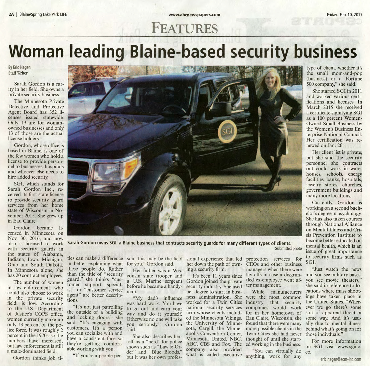 Image of ABC Newspaper article