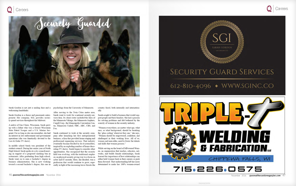 Inside spread of Queen of the Castle Magazine